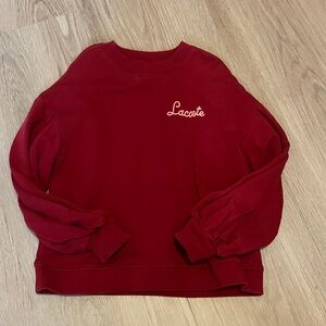 Lacoste girls Bold Red Crew Neck Sweater